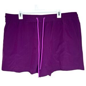 Lou & Grey Purple Drawstring Shorts Elastic Waist Activewear XXL